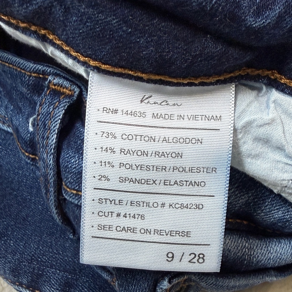 KanCan: Karlee High Rise Ankle Skinny Distressed Blue Jean, Size 28 - Picture 5 of 11